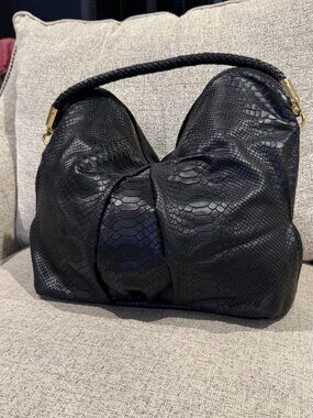 CC Skye Hobo Olivia Bag CC Leather Handle Black Python Gold Purse Handbag CC-303